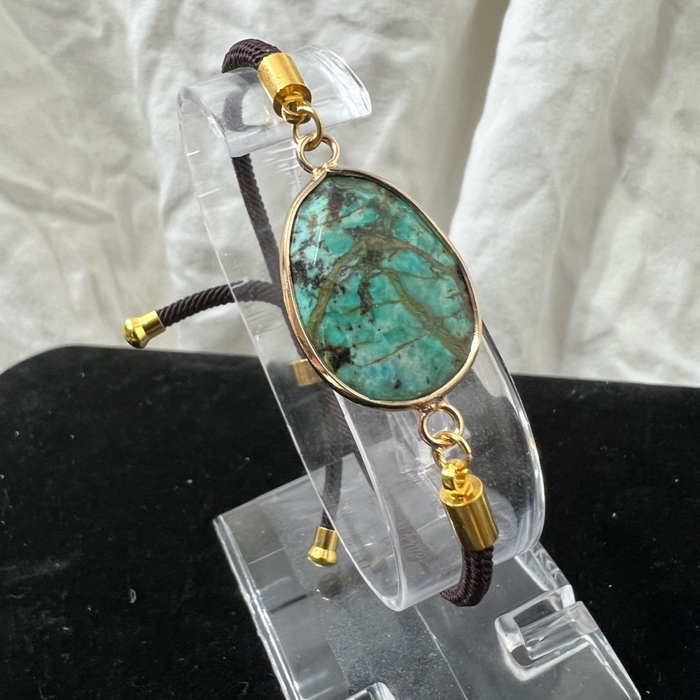 Fashion Jewelry Ladys Genuine African Turquoise Gem
Stone On A Fabric โ๏ธ - Picture 7 of 14